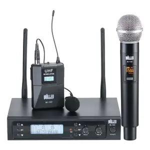 Wöller W-102EY Çift Kanallı Kablosuz El ve Yaka Mikrofonu Seti (UHF Dijital Modülasyon) - 1