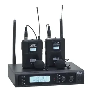 Wöller W-102YY Çift Kanallı Kablosuz Yaka Mikrofonu Seti (UHF Dijital Modülasyon) - 1