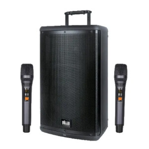 Wöller W-1540DSP 15” Taşınabilir DSP Efektli Bluetooth Hoparlör ve UHF Mikrofon Seti (400W) - Wöller