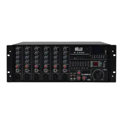 Wöller W-2300 6 Kanallı 300W Rack Tipi Mikser Amfi (DSP Efekt, Bluetooth, USB, SD Kart, Phantom Güçlü) - Wöller