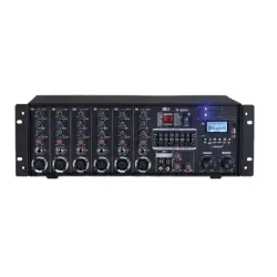Wöller W-2950 6 Kanallı 2x500W Rack Tipi Mikser Amfi (Bluetooth, USB/SD Kart, 7 Bant Ekolayzer, DSP Efektli) - Wöller