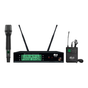 Wöller W-302EY Çift Kanal UHF Kablosuz El + Yaka Mikrofonu Seti - Wöller