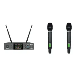 Wöller W-312PRO-EE Çift Kanal UHF Kablosuz El Mikrofonu Seti (Şarj Edilebilir Alıcılı) - Wöller
