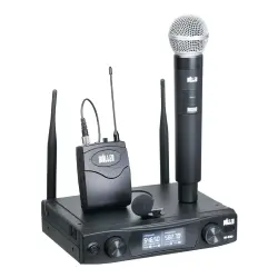 Wöller W-920EY Çift Kanallı Kablosuz El ve Yaka Mikrofon Sistemi - 1