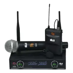 Wöller W-950EY Çift Kanallı Kablosuz El ve Yaka Mikrofonu Seti (UHF Dijital Modülasyon) - 1