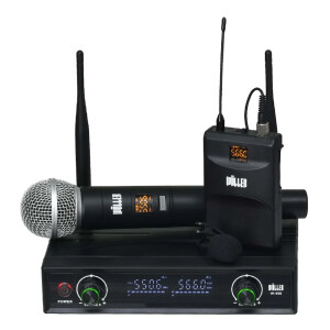 Wöller W-950EY Çift Kanallı Kablosuz El ve Yaka Mikrofonu Seti (UHF Dijital Modülasyon) - Wöller