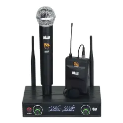 Wöller W-950EY Çift Kanallı Kablosuz El ve Yaka Mikrofonu Seti (UHF Dijital Modülasyon) - 2