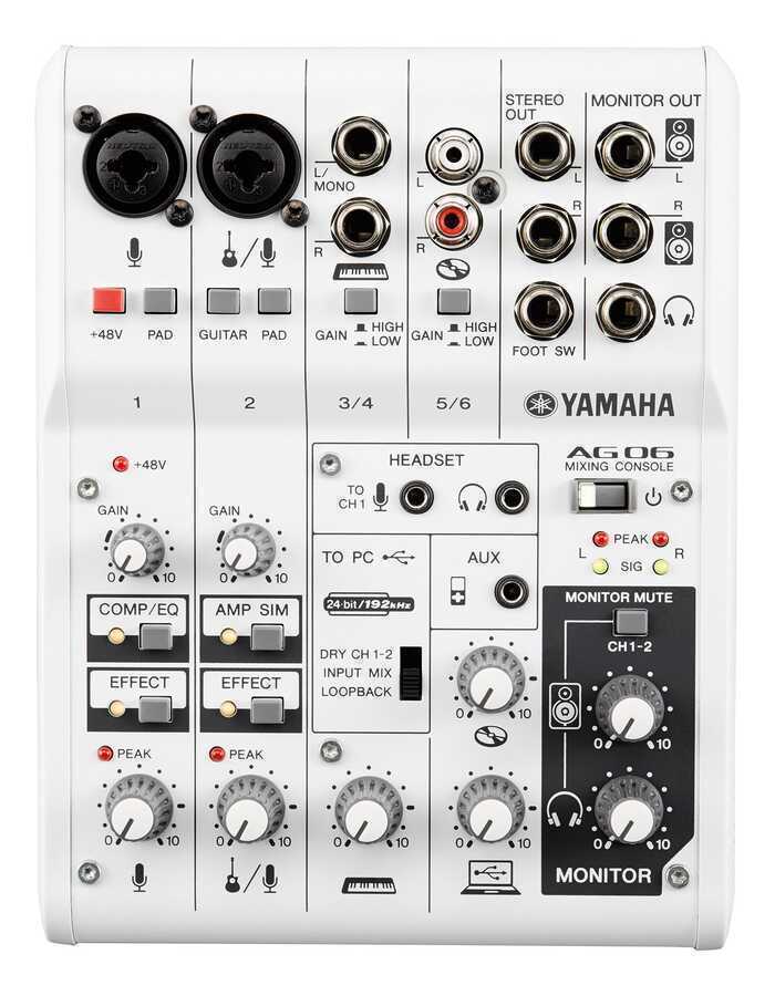 Yamaha AG06 6 Kanal Analog Deck Mikser