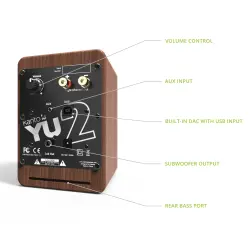 YU2 | 100W Watt 3'' Aktif Hoparlörler, Bluetooth® - Ceviz - 4