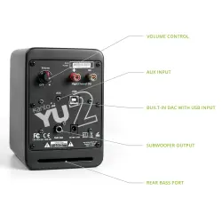 YU2 | 100W Watt 3'' Aktif Hoparlörler, Bluetooth® - Mat Siyah - 4
