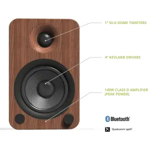 YU4 | 140W Watt 4'' Aktif Hoparlörler, Bluetooth® - Ceviz - 2