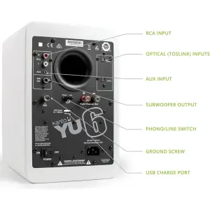 YU6 | 200 Watt 5'' Aktif Hoparlörler, Bluetooth® - Mat Beyaz - 2