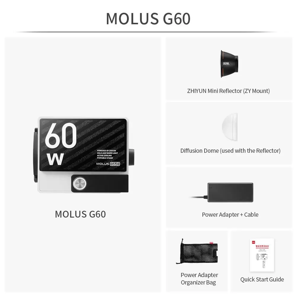 Zhiyun MOLUS G60 60W Taşınabilir Işık - 4