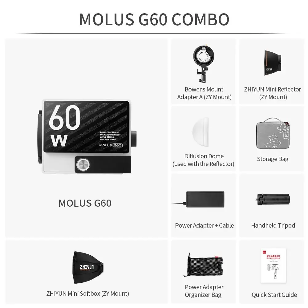 Zhiyun MOLUS G60 Combo 60W Taşınabilir Işık - 4