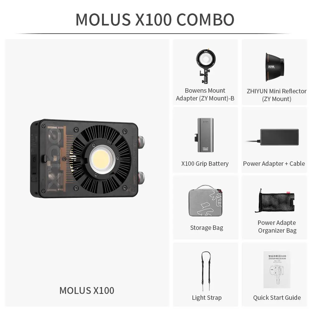Zhiyun Molus X100 Combo 100W Taşınabilir Işık - 4