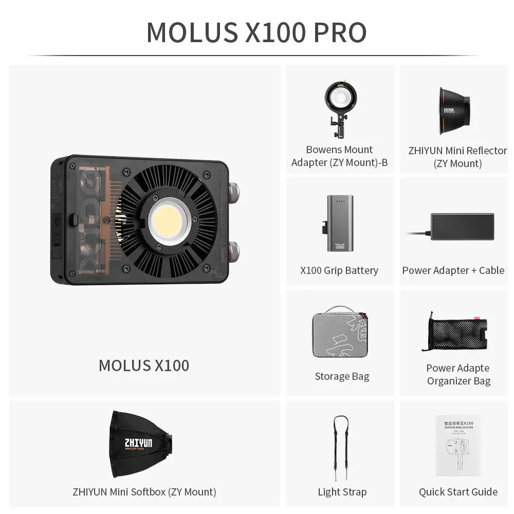 Zhiyun Molus X100 Pro Kit 100W Taşınabilir Işık - 4